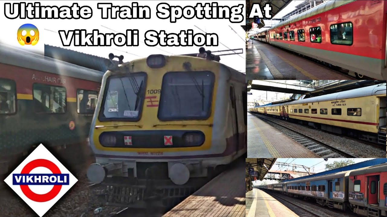 Train Spotting At Vikhroli Station 🚉 | Ultimate High Speed Action By Local 🚊& Express 🚂Train's | 