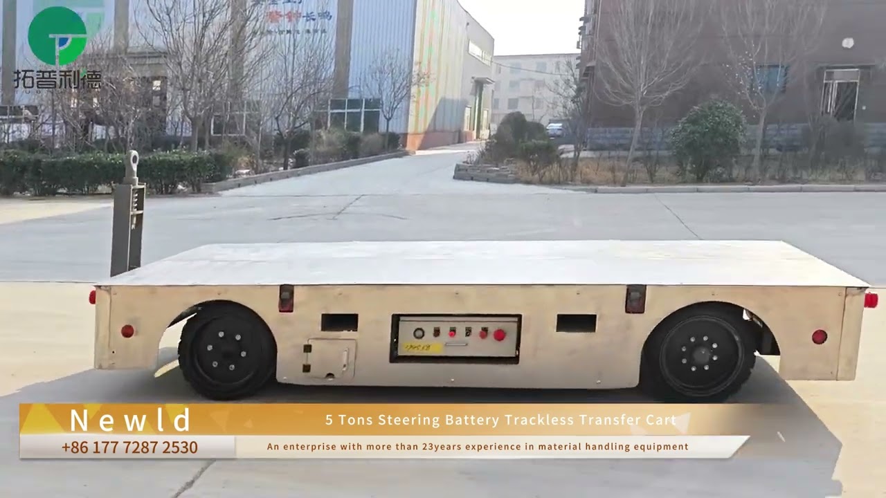 5 Tons Steering Battery Trackless Transfer Cart#transfer trolley #transporter #transportation #tech