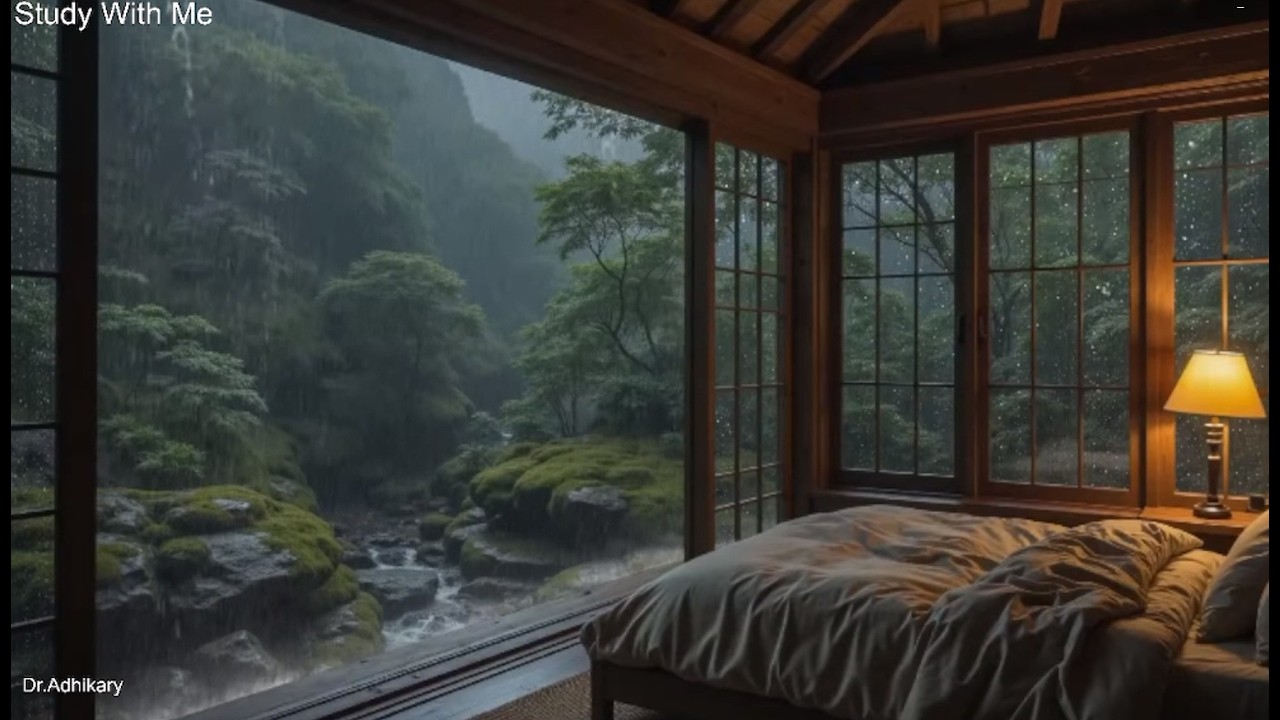 Relaxing Rain with Soothing Background Piano/Focus Music/Study Music