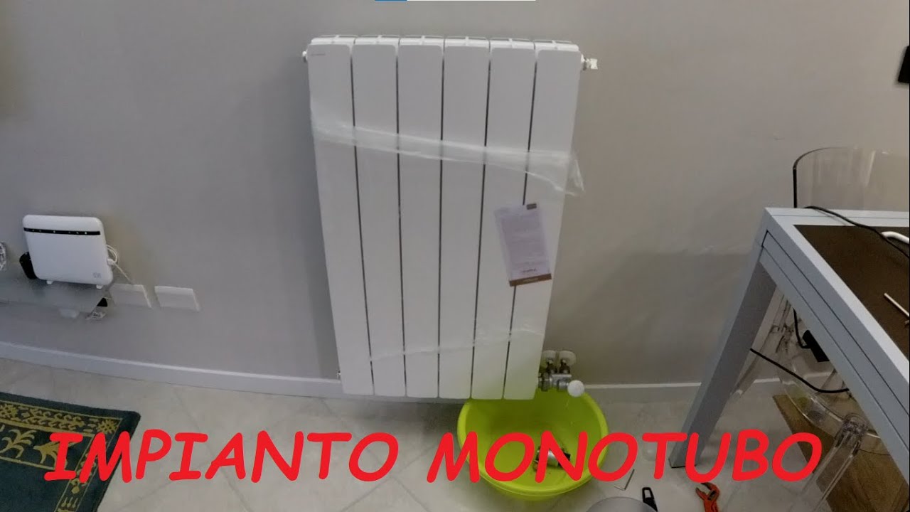 Montaggio radiatore PRODIGE con valvola mono-bitubo Giacomini su impianto monotubo