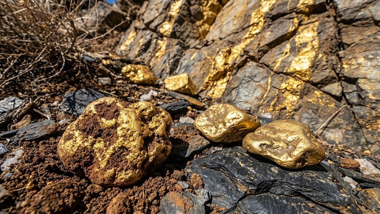 Massive Gold Nuggets Found in Solid Rock! Incredible Natural Gold Vein Discovery!