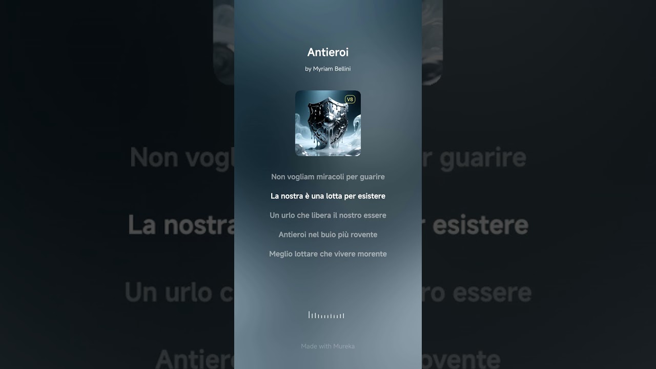 “Antieroi” è una canzone che ho scritto e dedico a chi soffre ogni giorno  #myriambellini