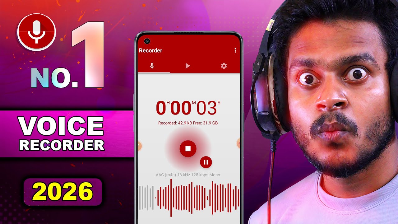🎙️Best Voice Recorder for Android in 2026 | Noise Cancellation | High Quality Voice Recording app