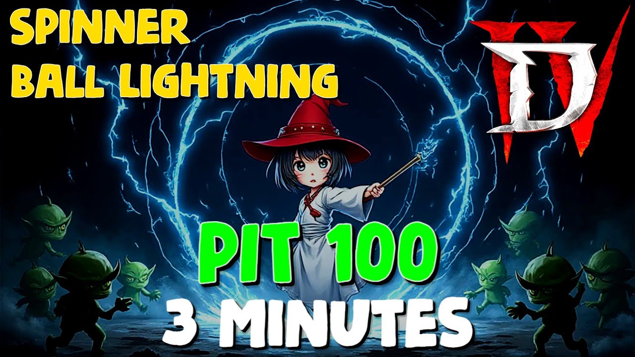Spinner ball lightning sorcerer - pit 100 in 3 minutes - speedrun (diablo 4 - season 10)