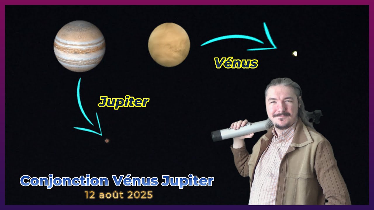 ** Vulgarisation de l'astronomie ** Retour sur la conjonction V&eacute;nus-Jupiter du 12 ao&ucirc;t 2025 ! 🤓🔭🌌