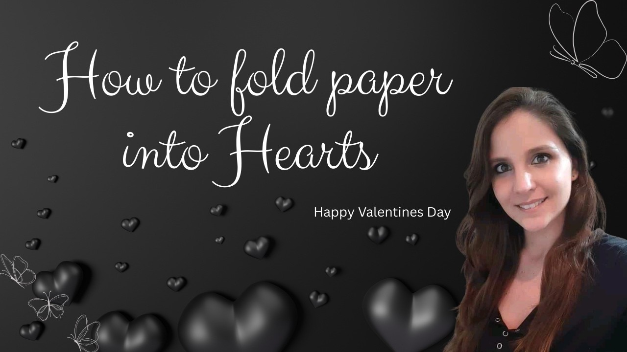 How to fold paper into hearts.