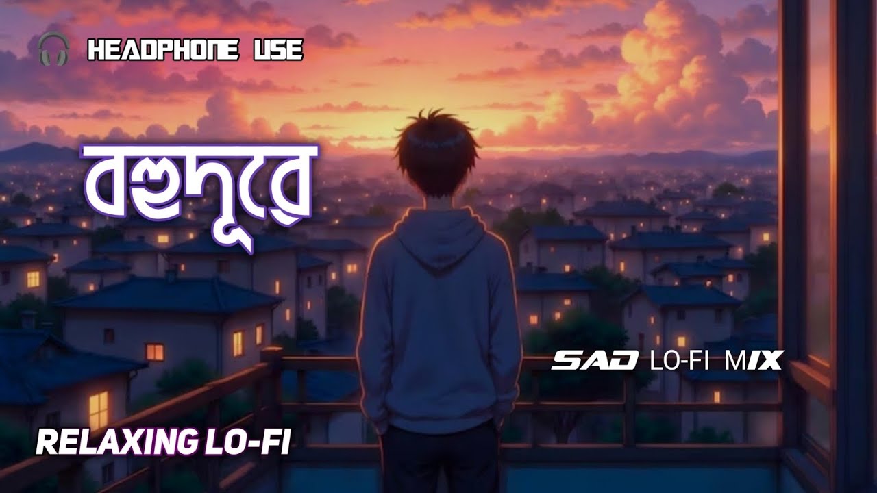 বহুদূরে... 🎧 Bengali Lofi Sad Song 💔 2026 Relaxing LO-FI Mix Music 🎶 Night LO-FI Music 