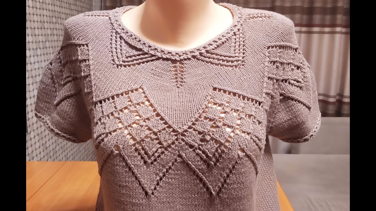 МК по вязанию круглой кокетки с узором из лепестков, 1 часть