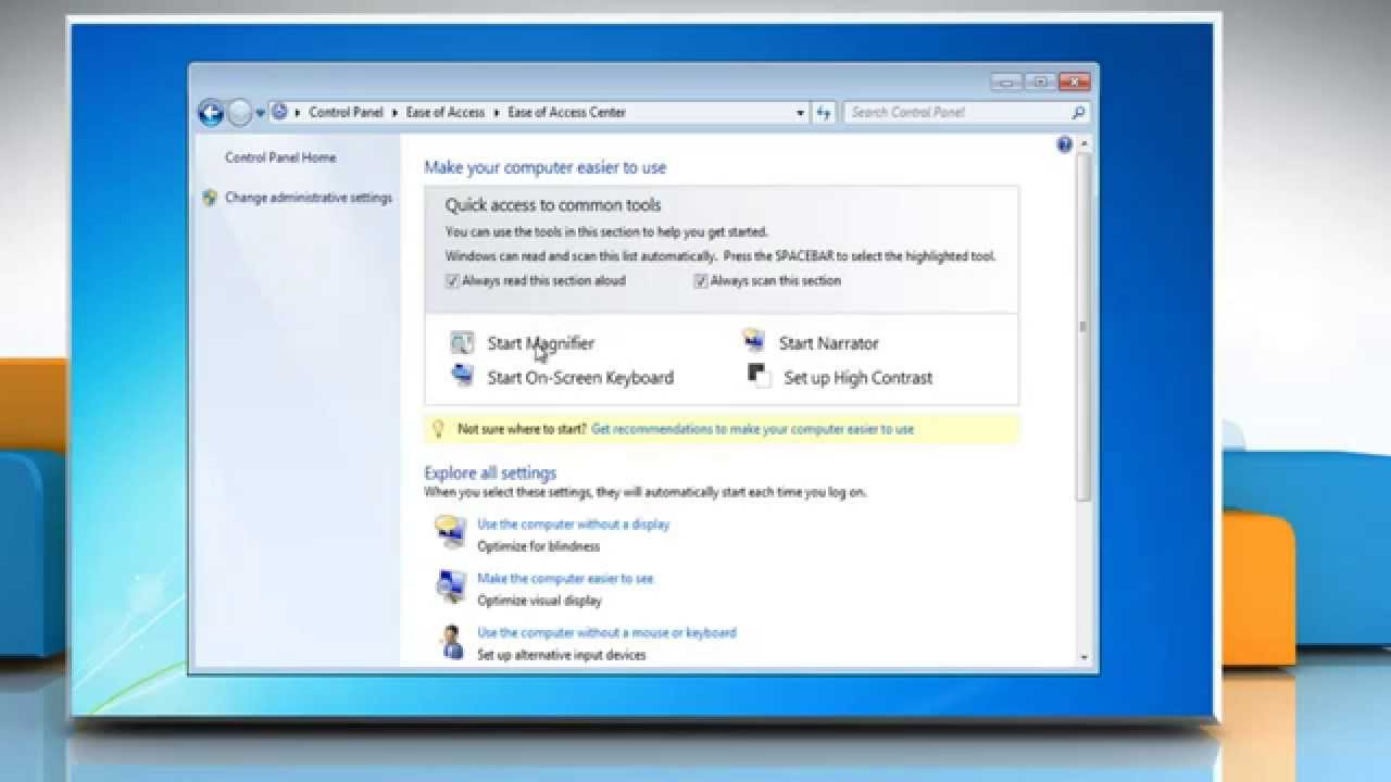 How to turn Magnifier on and off in Windows&reg; 7 PC