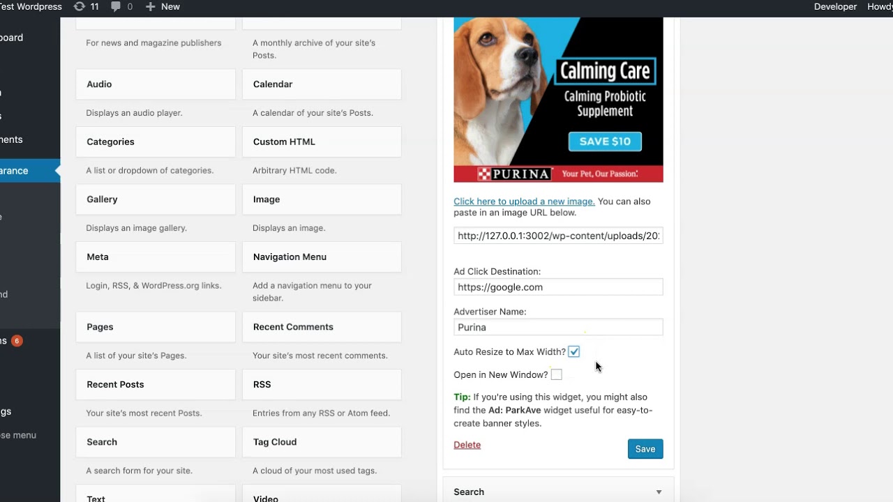 Wordpress Ad Widget: How to Use