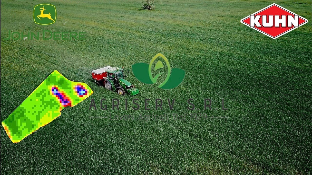 CONCIMAZIONE FRUMENTO A RATEO VARIABILE, JOHN DEERE 5125R+KUHN AXIS 40.2 H-EMC-W | FERTILIZING WHEAT