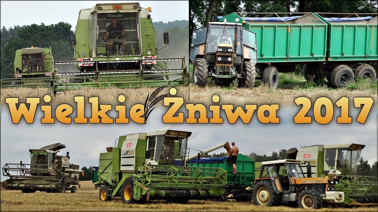 Wielkie Żniwa 2017 w GR Mokrzyn ☆ Akcja na 5x Kombajnów, Walka z POGODĄ ☆ Godzinny Vlog GoPro #58 ㋡