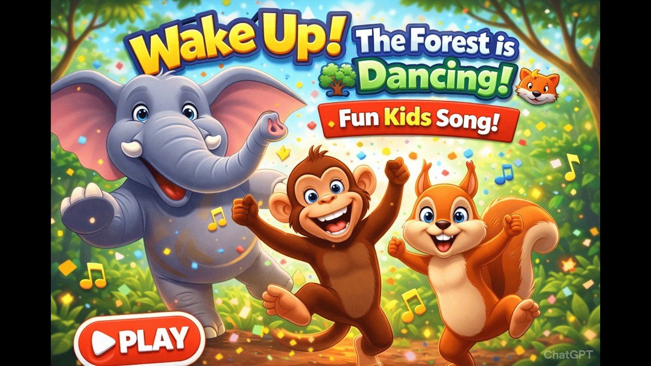 Wake Up! The Forest Is Dancing 🌳🦊  Fun Kids Song & Animated Adventure