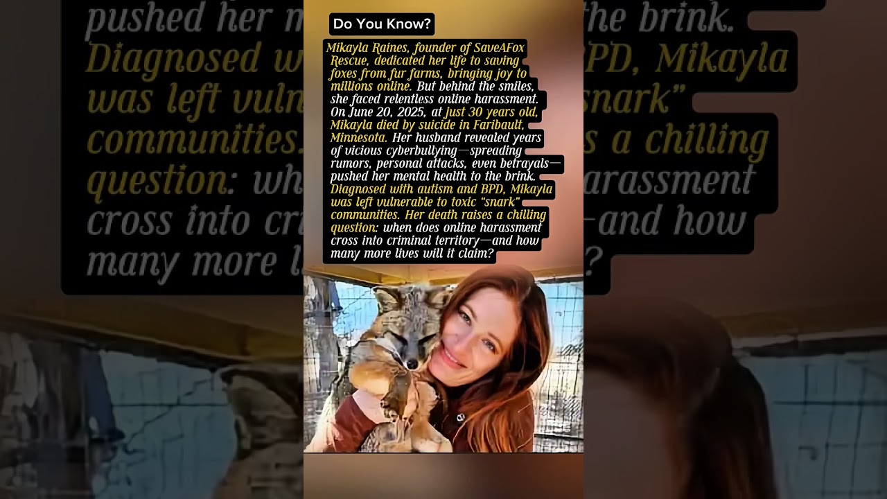 Mikayla Raines, founder of SaveAFox Rescue, dedicated her life to saving foxes from fur farms.