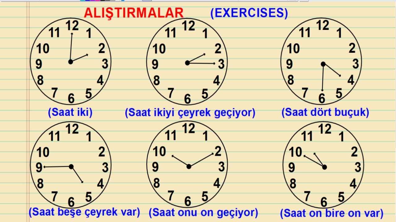 Learn Turkish Lesson - Telling the time. What time is it?