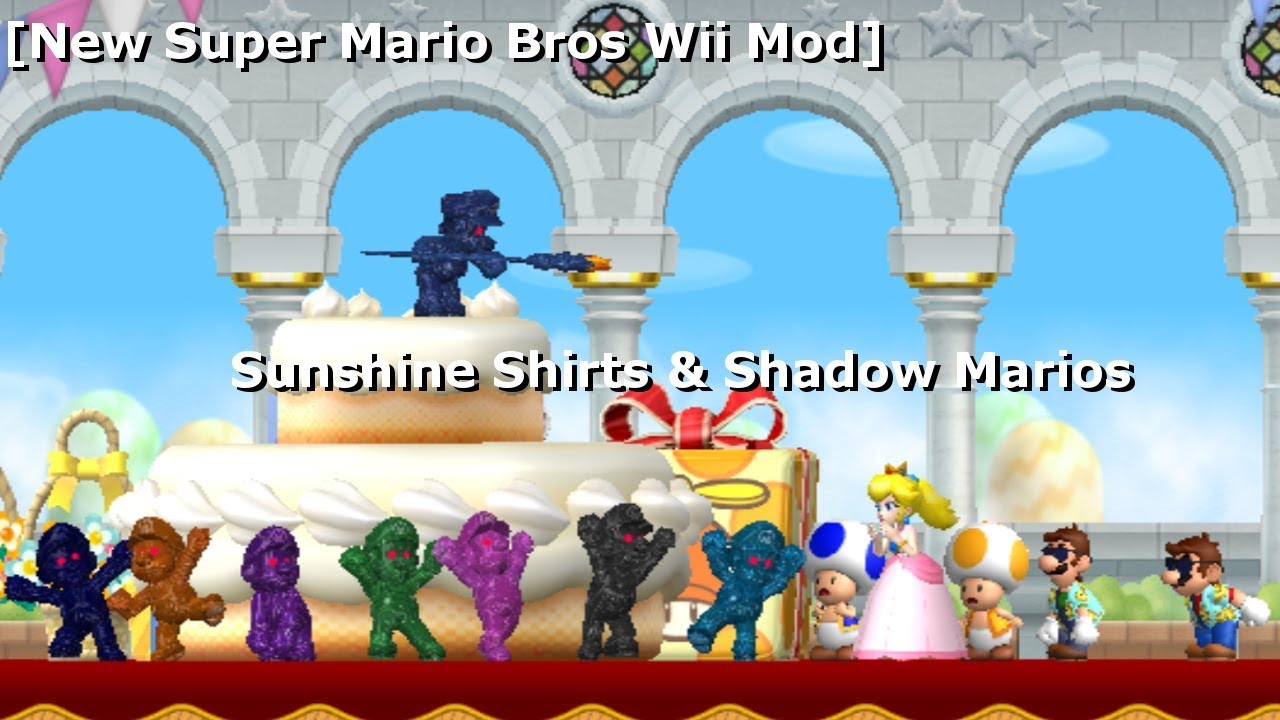 Sunshine Shirts & Shadow Marios [NSMBW Mod] (+Download)