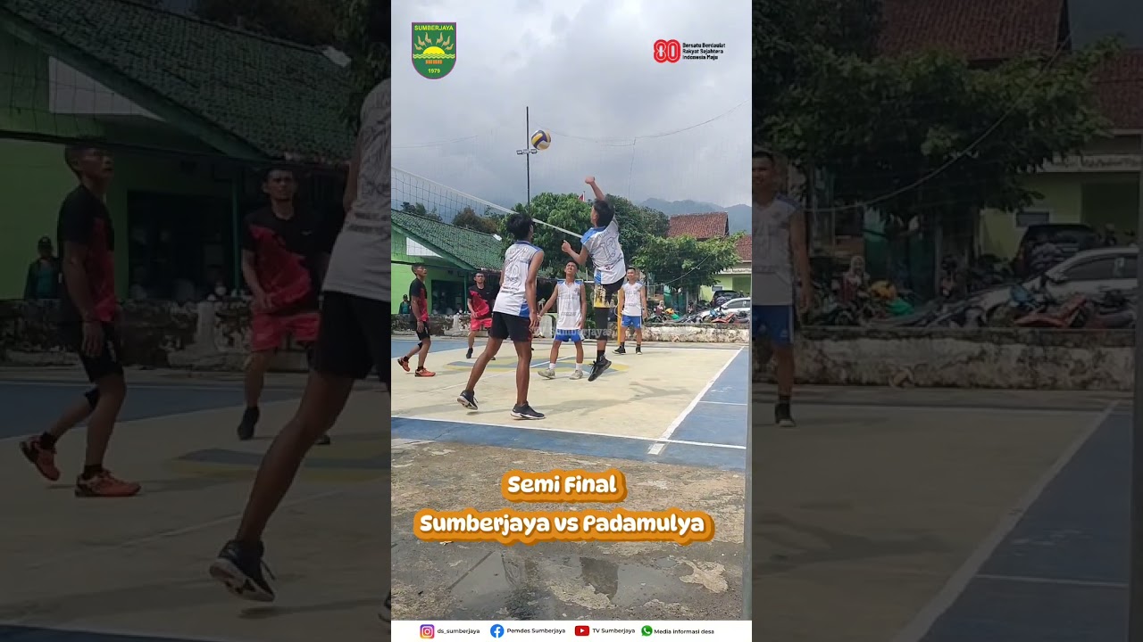 Semi Final voli putra Sumberjaya vs Padamulya