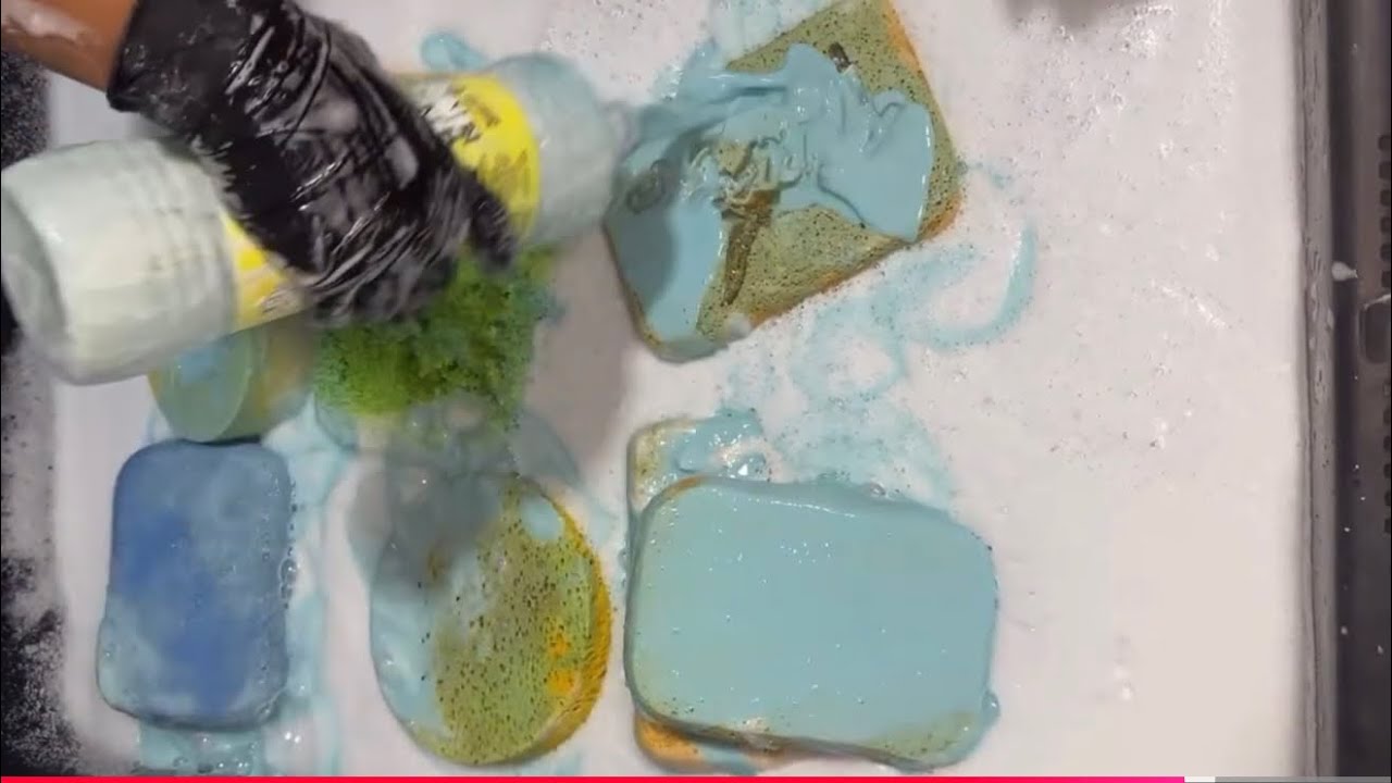 Dump laundry powder detergent and dish soap and very satisfying  #asmr #oddlysatisfying #satisfyling