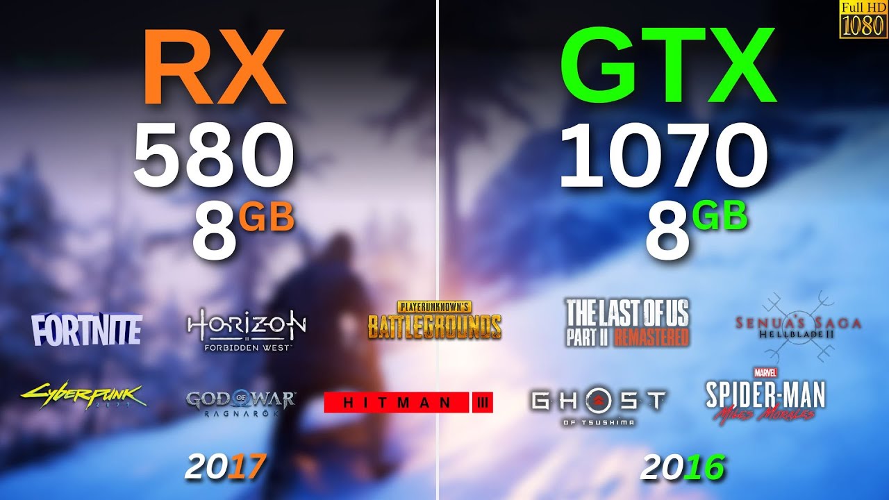 RX 580 8Gb vs GTX 1070 8Gb tested in 13 Games | 1080p (2025)