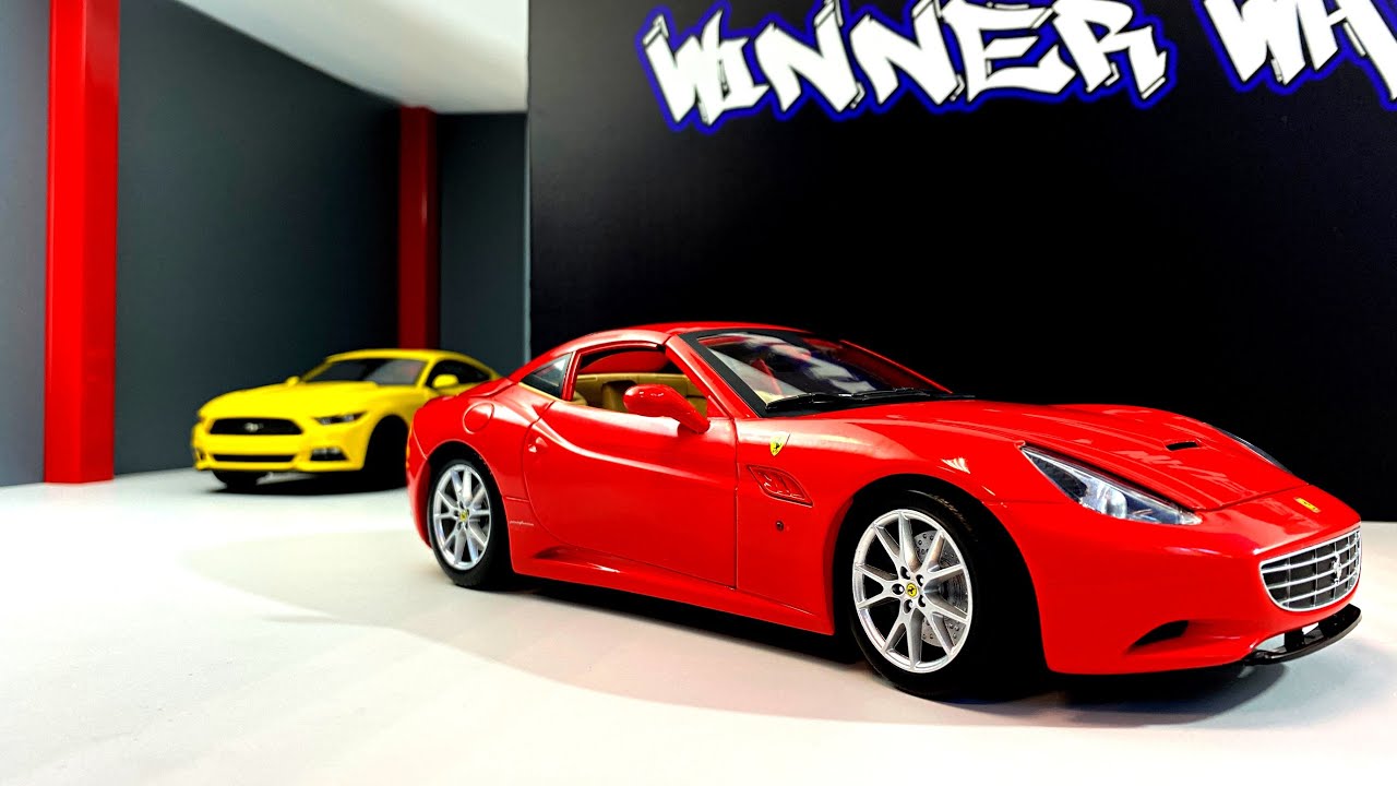 Ferrari California Hot Wheels обзор и распаковка. Миниатюрная масштабная модель автомобиля 1:18