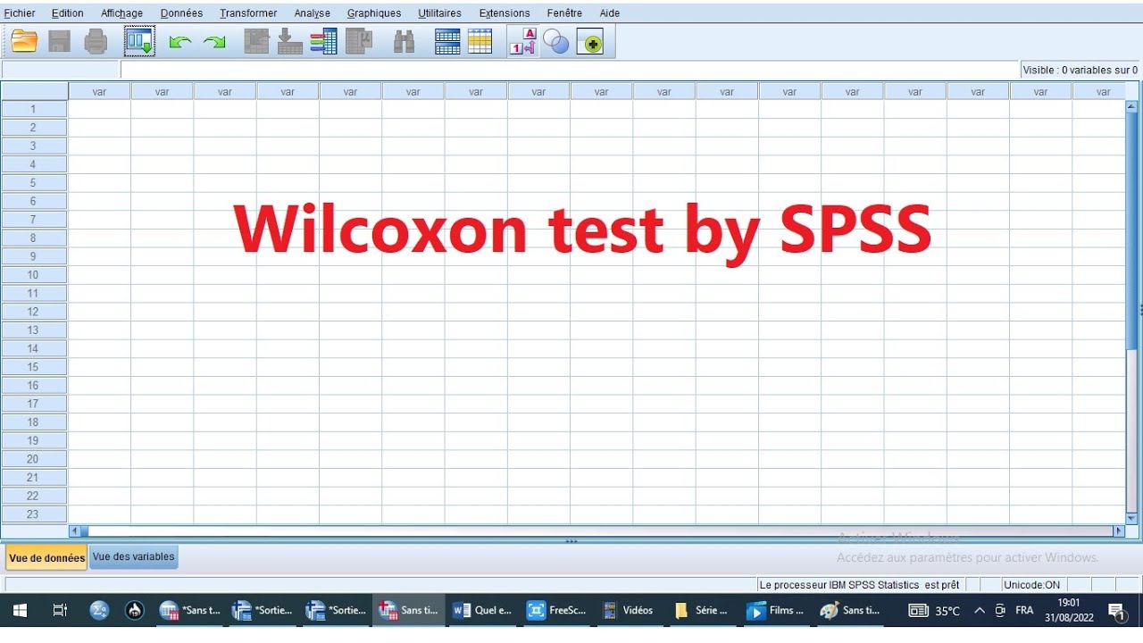 Wilcoxon test by SPSS