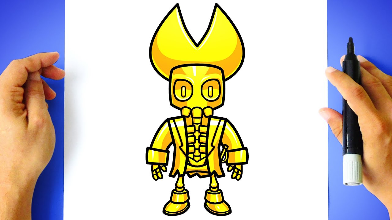 Como DESENHAR o PIRATA DOURADO do STUMBLE GUYS