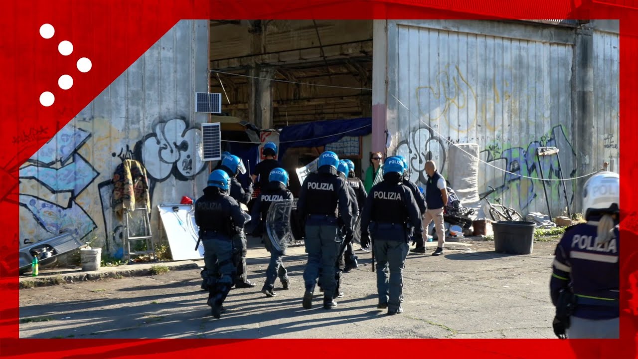 Roma, in corso lo sgombero alle ex Officine Romanazzi