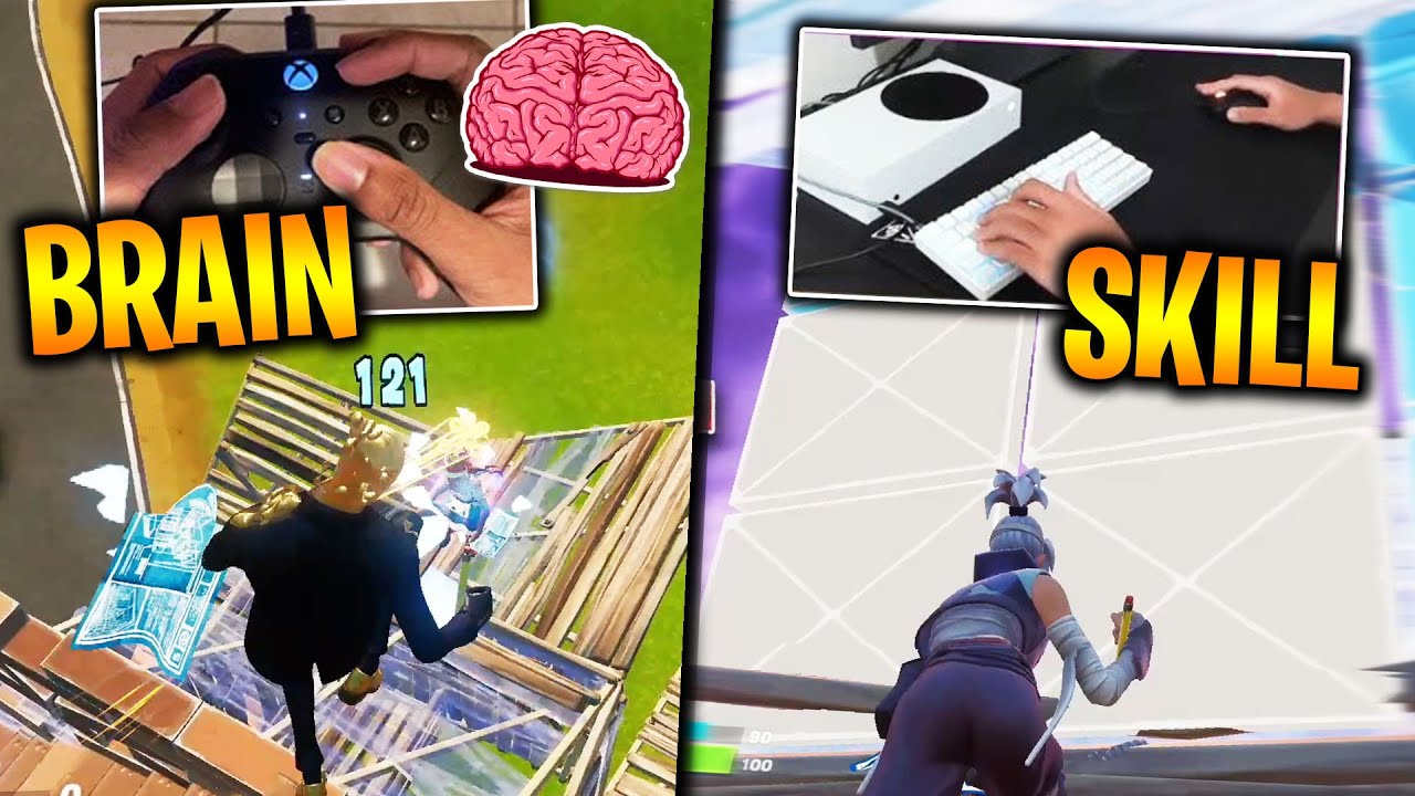BRAIN vs SKILL su FORTNITE! 2 CONSOLE PLAYERS MOSTRUOSI ma DIVERSI! MK e PAD da XBOX!
