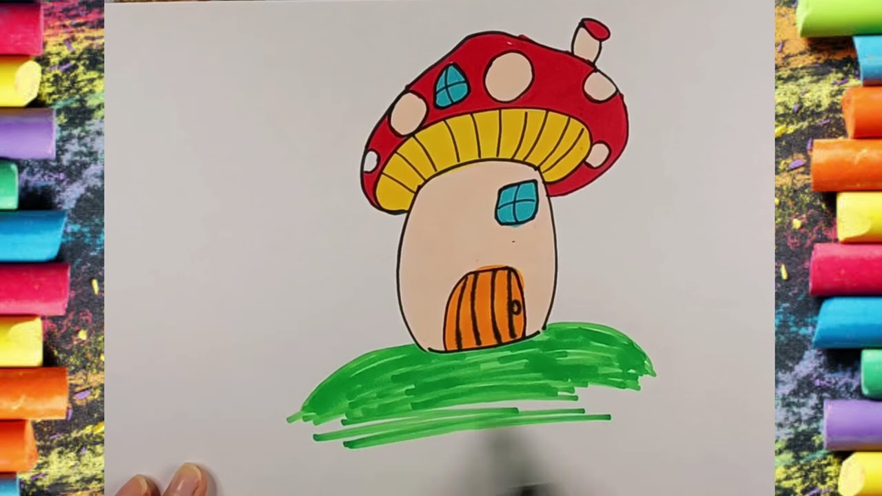 Cute Smurf House Drawing 🍄 Easy Step-by-Step for Kids | Drawing For Kids| Easy Drawing | Sketch
