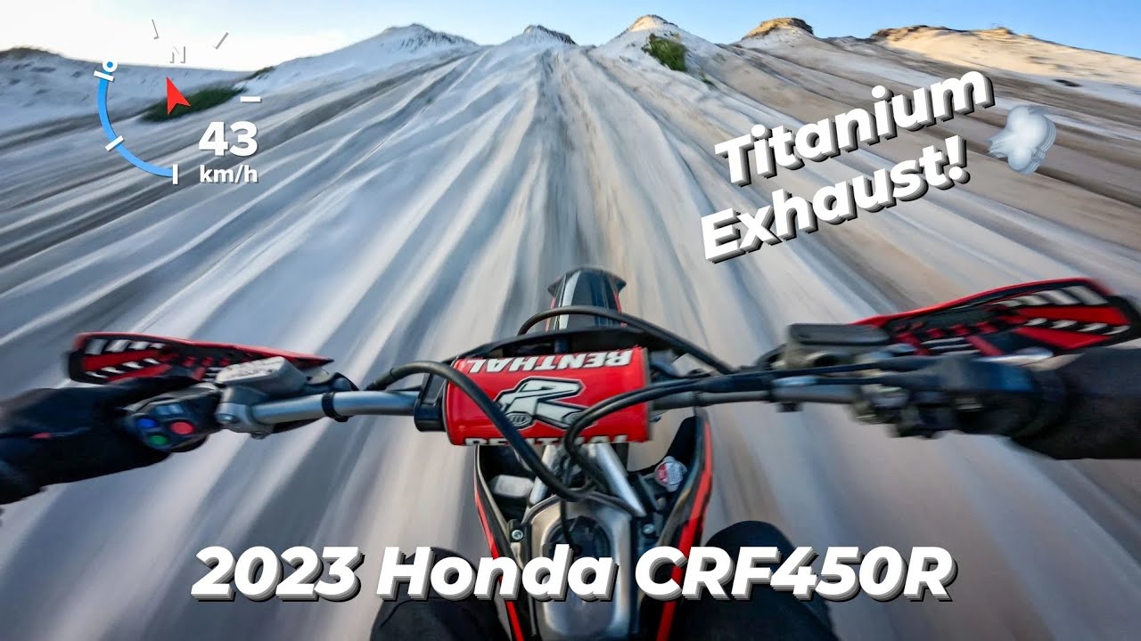 2023 Honda CRF450R POV Wheelies & Sand Dune Climbing! Titanium Exhaust 💨 🎶! 4K Quality!