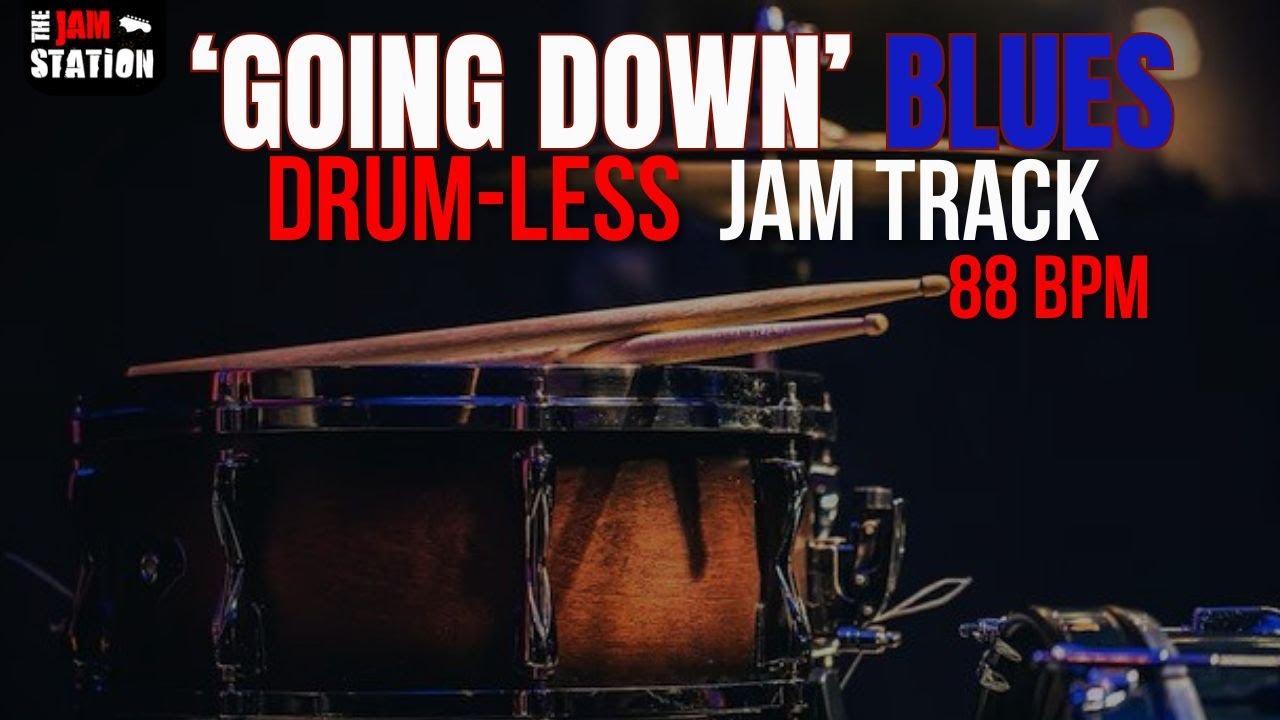 Drumless 'Going Down' Blues Backing Track Jam 88 BPM #drumlessbackingtracks