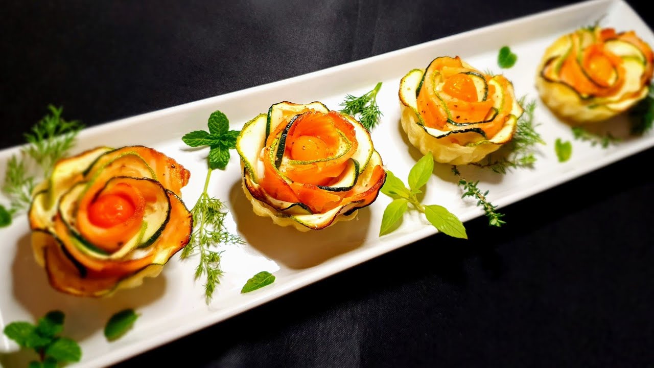 Rosas de CALABACÍN y SALMÓN 💐