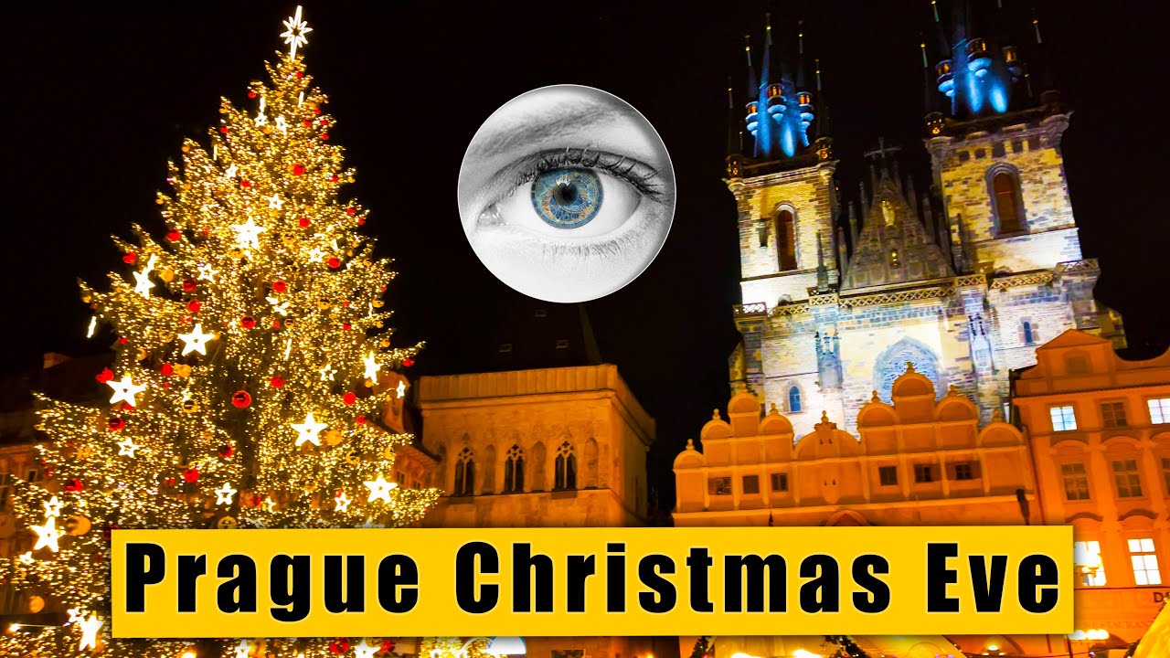 Prague Christmas Eve 2022🎄Wenceslas Square & Old Town illuminations 🇨🇿 Czech Republic 4k HDR