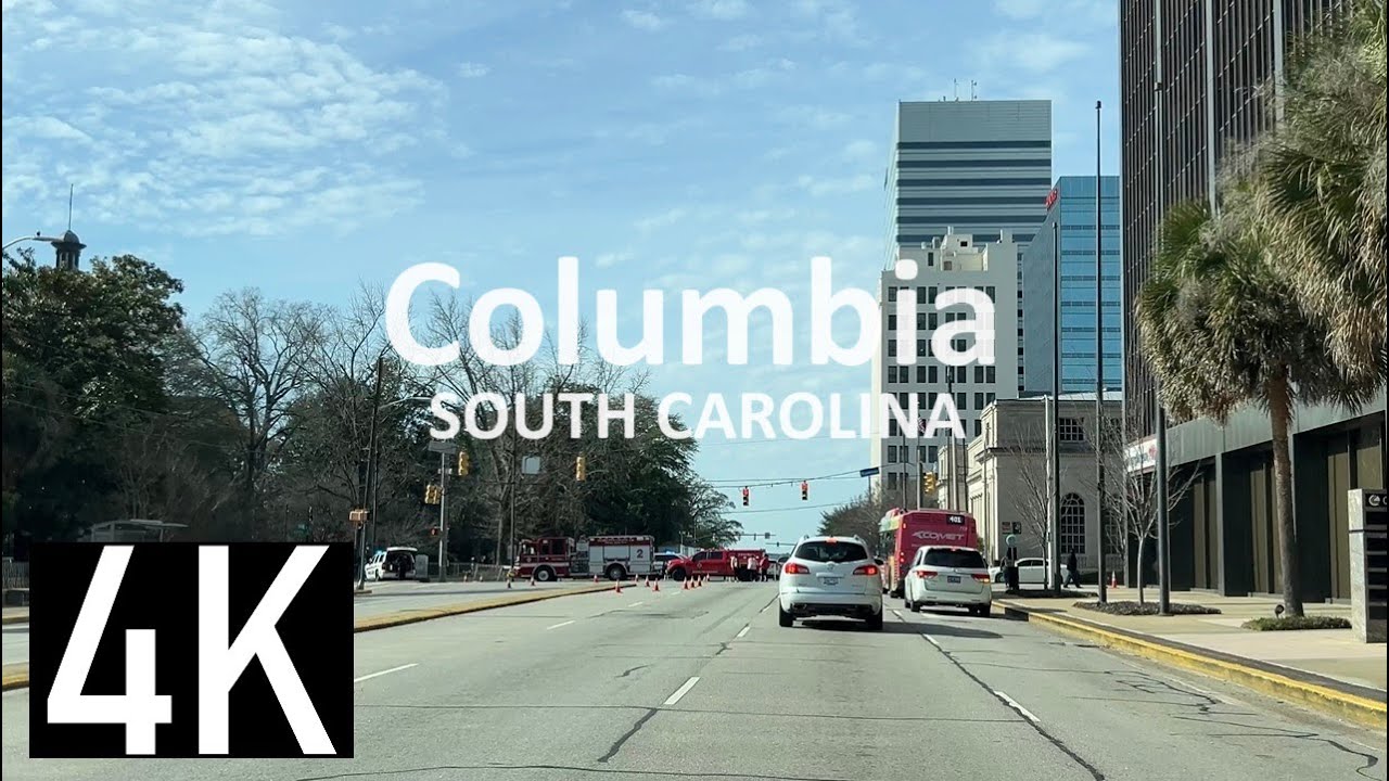Road Tour of Downtown Columbia, South Carolina 4K - Best Places to Live - Driving in Columbia, SC