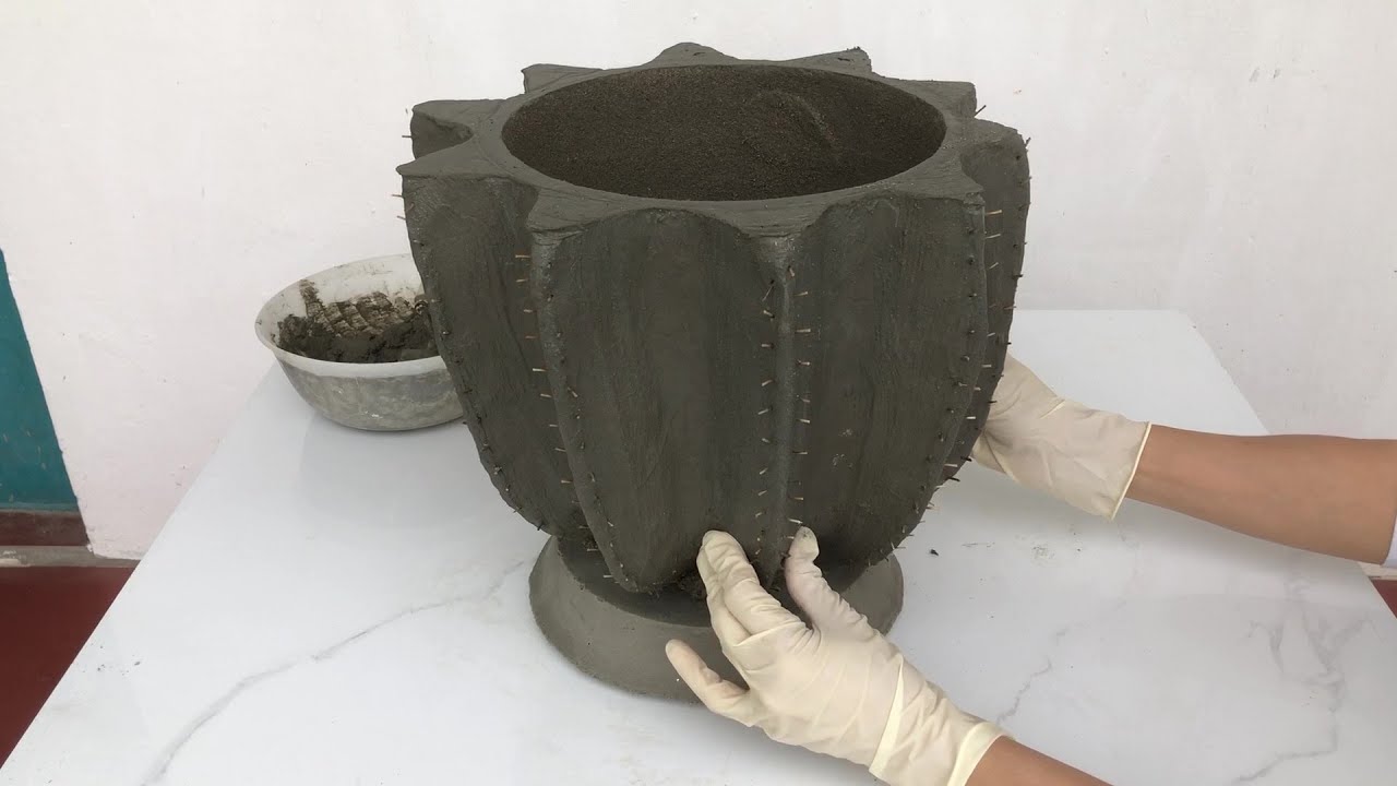Simple And Special Cement Jar - Cement Craft Ideas