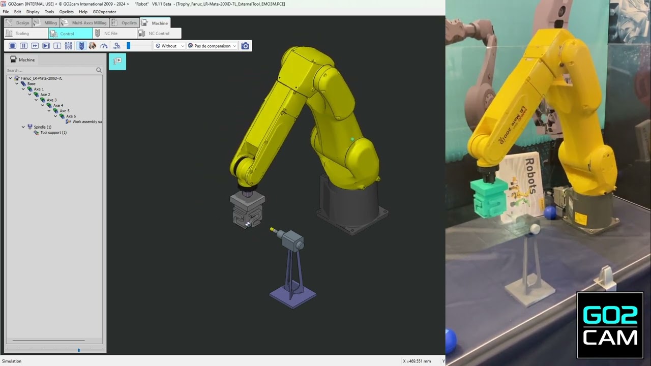 GO2cam Robots deburring with a Fanuc LR Mate robot