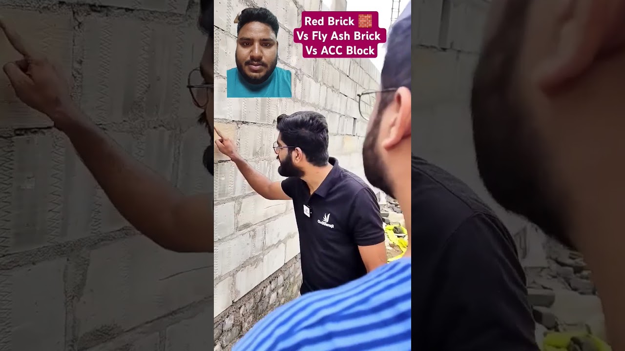 Red Bricks 🧱 Vs Fly Ash Bricks Vs ACC Block , कौन बेहतर है 😲! #shorts #youtubeshorts #viralvideo