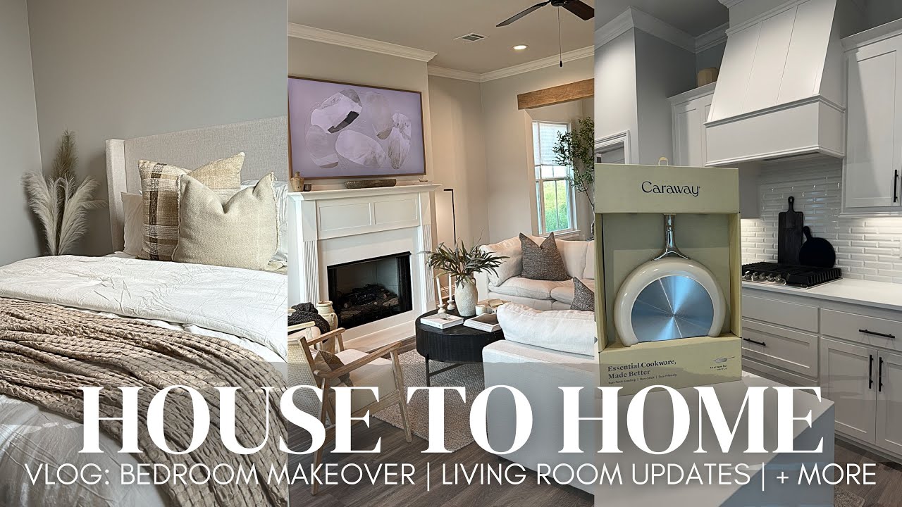HOUSE TO HOME VLOG | guest bedroom makeover | modern cozy home decor | samsung frame tv | 2024