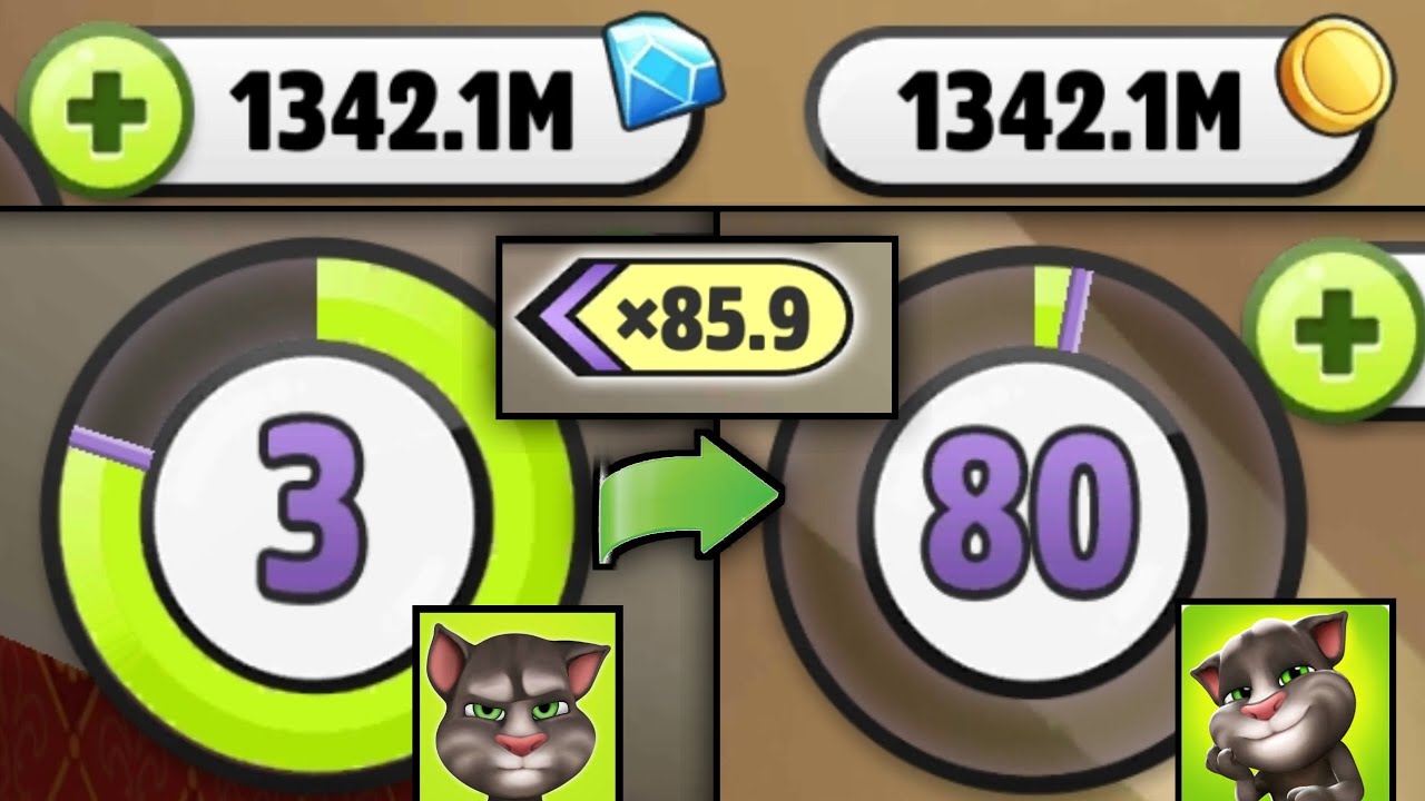 0 to 80 Level in 25 Minutes - My Talking Tom - Level Up Tricks - Unlimited Money - GAMEPLAY 4U