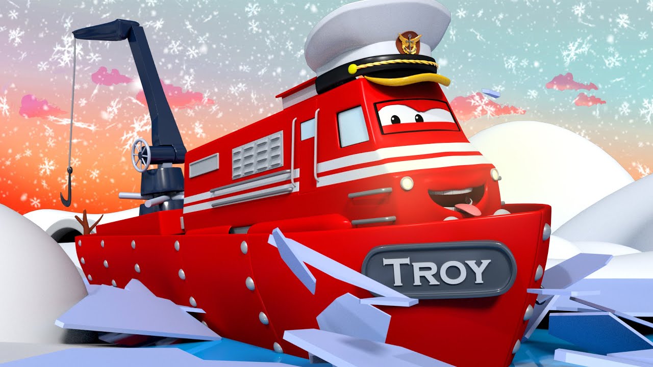 Troy o Trem - O Trem quebra gelo salva Tina do rio - Cidade do Trem 🚄 Desenhos animados