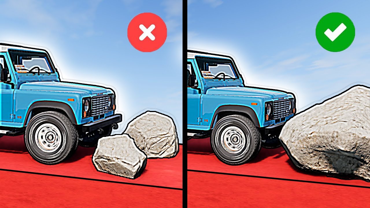Vehicles VS Increasing Stone Bumps in BeamNG.drive