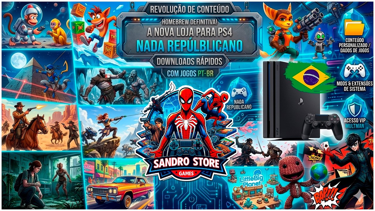 MELHOR LOJA DE PS4 NADA REPÚLBLICANO EM 2026: SANDRO STORE GAMES: COM JOGOS PT-BR