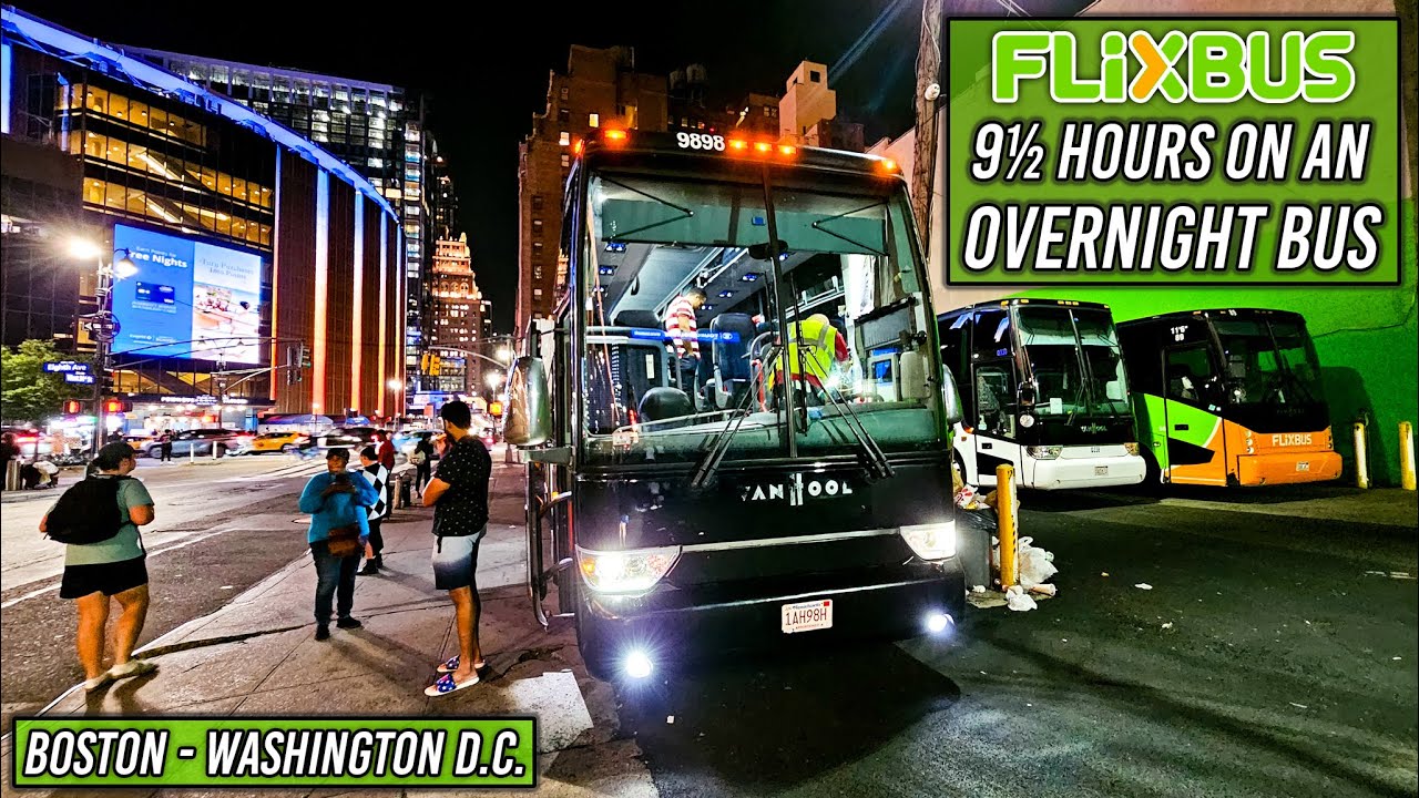 9½ Hours OVERNIGHT ON FLIXBUS! | Boston-Washington D.C.