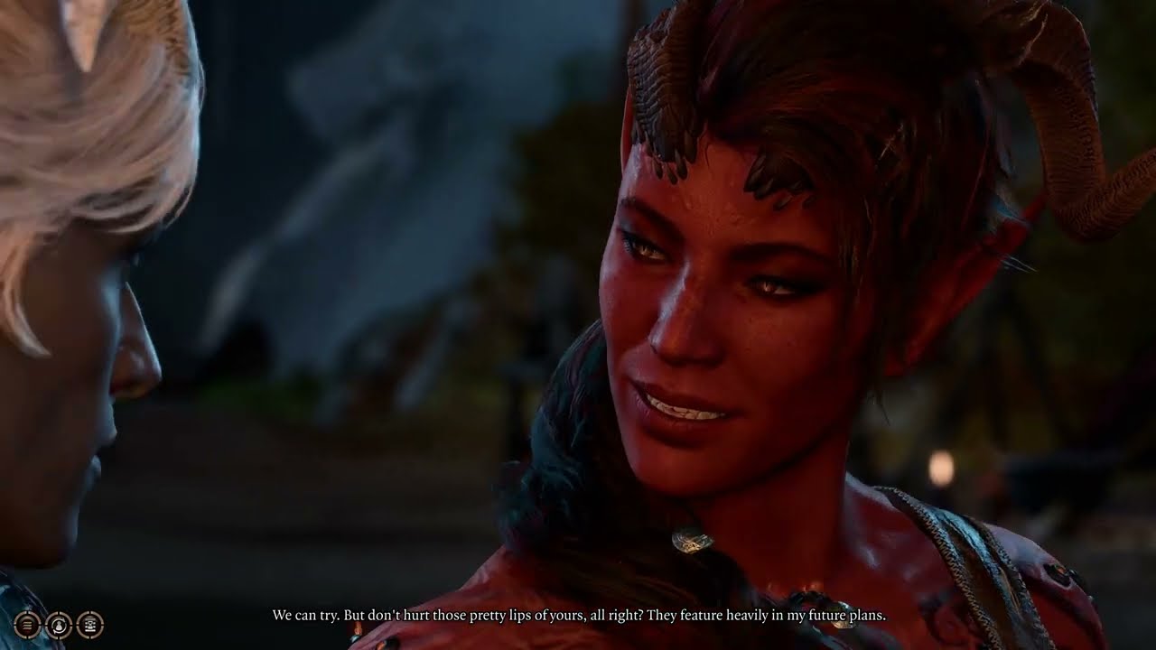karlach gets a little too close during the tiefling party