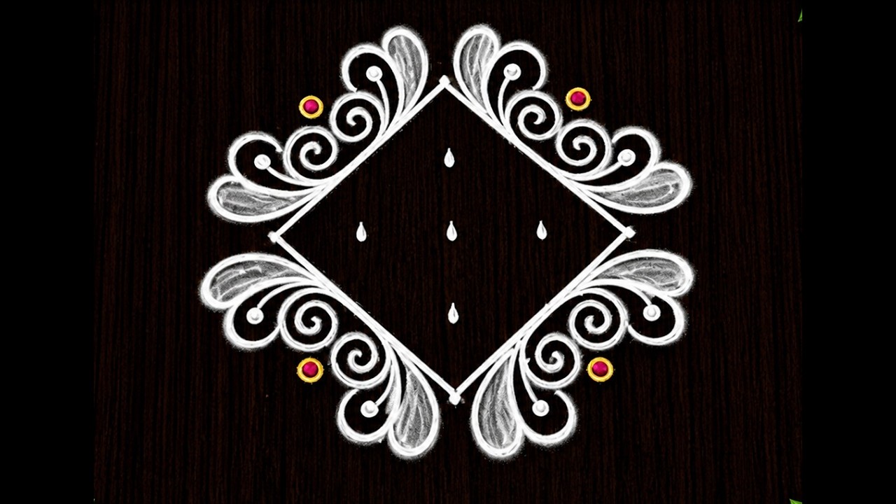 5x1 Dots Easy Rangoli Design | Daily Muggulu Kolam | Small Simple Beautiful Muggu