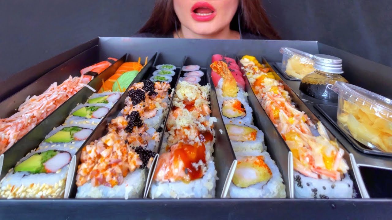 SUSHI PLATTER | MUKBANG ASMR | EATING SOUNDS
