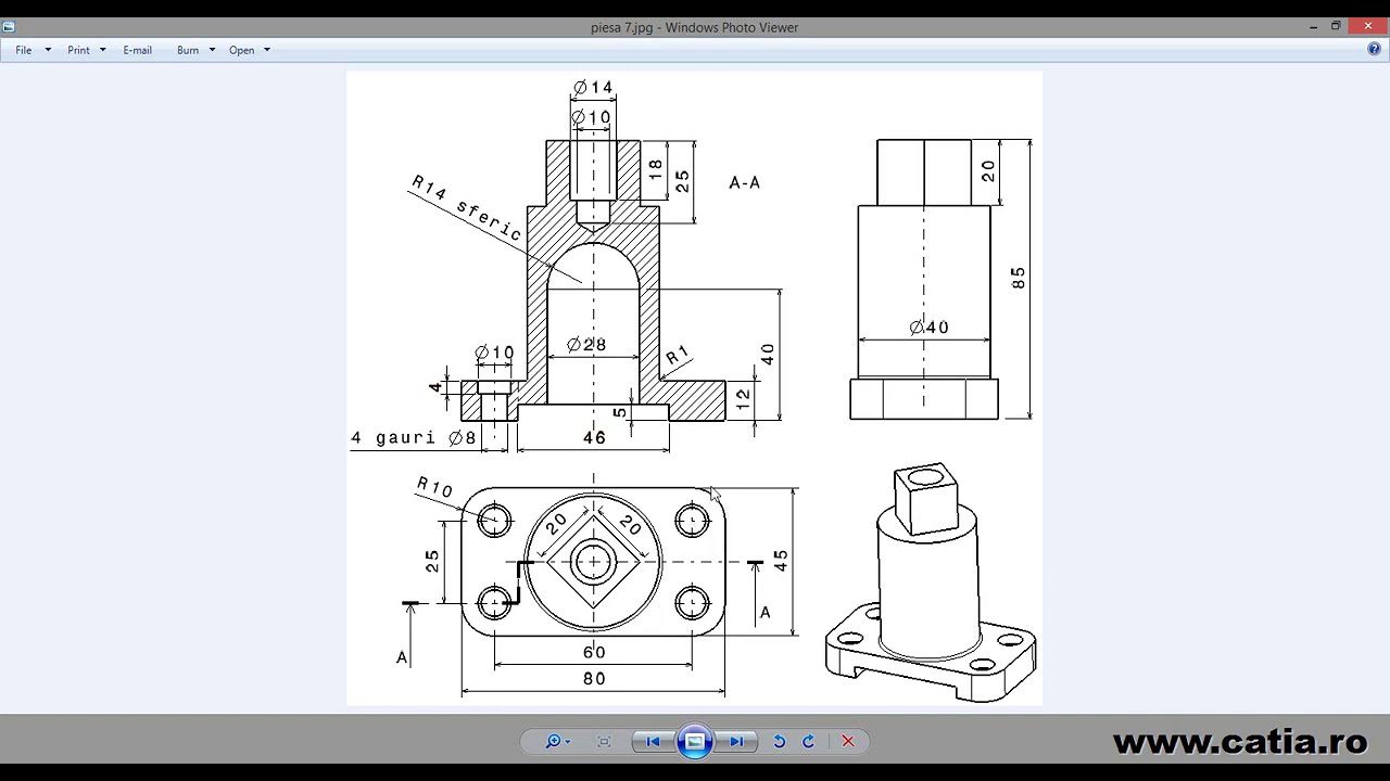 Modelarea unei piese in CATIA v5 tutorial video explicat detaliat 1