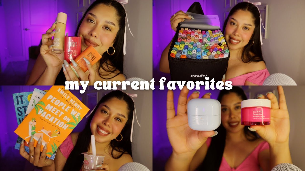 ASMR | ✿ My current favs! (Makeup, skincare, books, stationery, & more!)