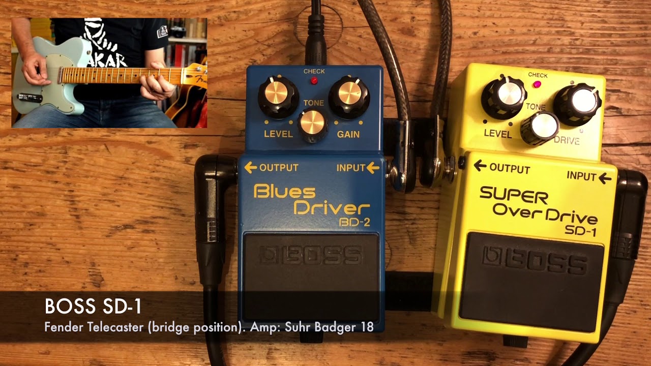 Boss BD-2 vs Boss SD-1 (Fender Telecaster on Suhr Badger 18) Blues Driver vs Super Overdrive