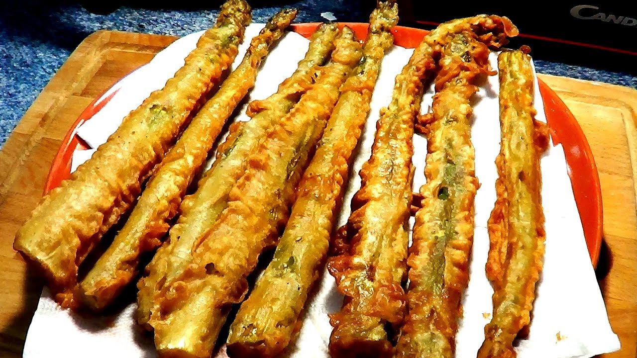 Esparragos 🥬 rebozados🥣 con pasta orly